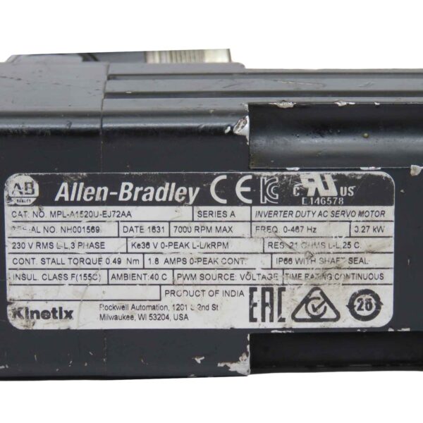 Allen-Bradley | MPL-A1520U-EJ72AA | Servo Motor - Image 3
