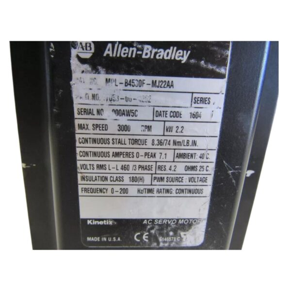 Allen Bradley | MPL-B4530F-MJ22AA | Servo Motor - Image 2