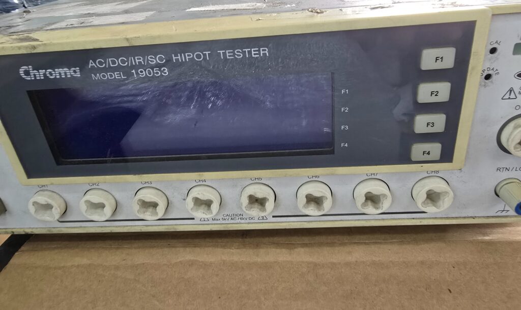 Front panel of an AC/DC hipot tester