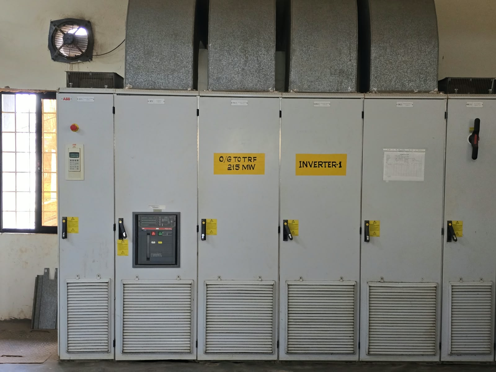 ABB solar inverter operator panel and control switches