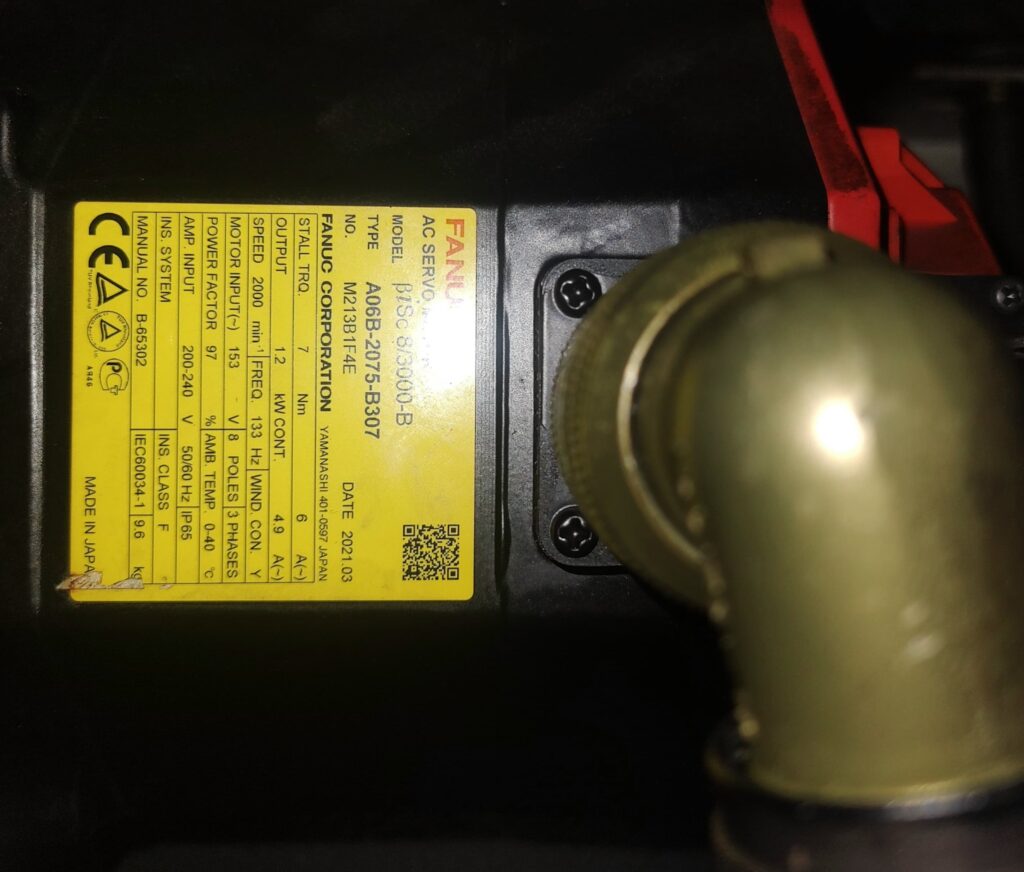 Fanuc servo motor nameplate