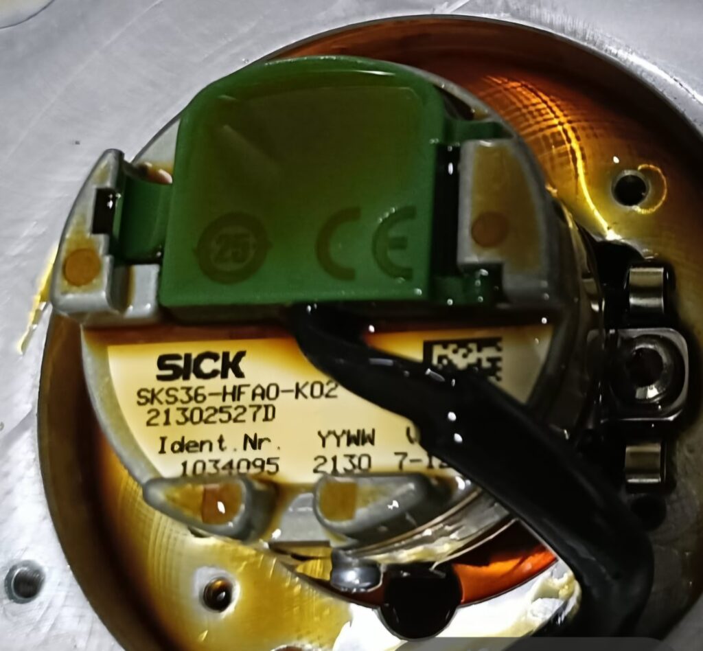 SICK EKS36 encoder fitted inside a servo motor