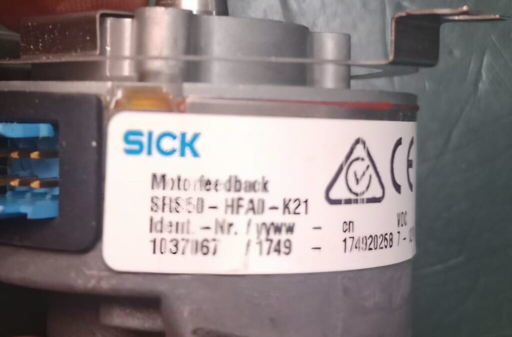 SICK SRS50 motor feedback encoder label