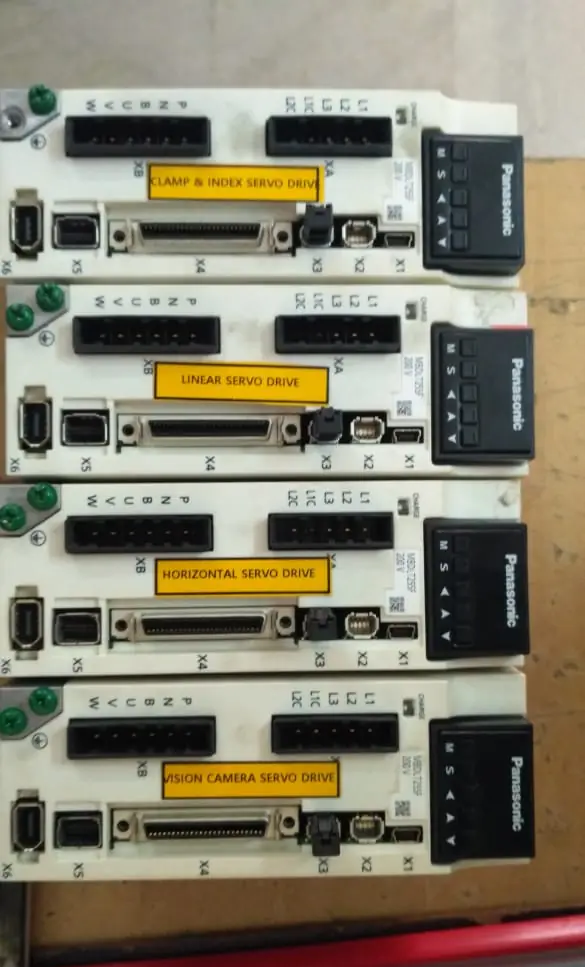 Multi-axis servo drives tagged by axis for repair