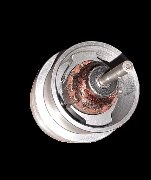 Motor armature winding and drive-end bearing