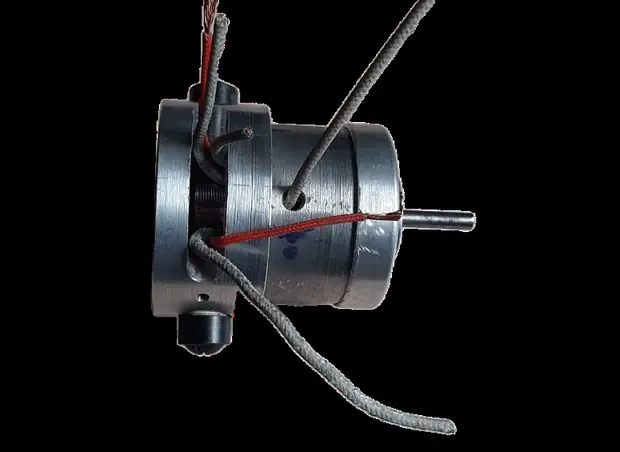 Wound stator assembly with lead wires and output shaft